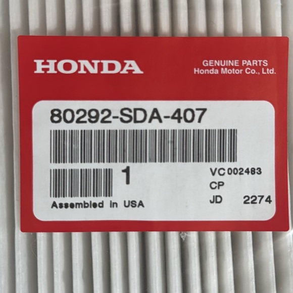 Honda Cabin Air Filter. PLEASE READ DESCRIPTION BEFORE PURCHASING. - Picture 4 of 4